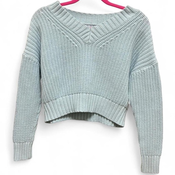 Hollister Sweaters - Hollister Women's V-Neck Sweater in Light Blue XS